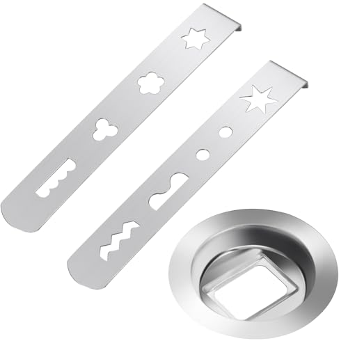 2 Stück Spritzgebäckvorsatz, 8 Formen Spritzgebäckaufsatz Fleischwolf Zubehör Edelstahl mit Befestigungsring Gebäckaufsatz für Spritzgebäck Weihnachten (Größe 8)