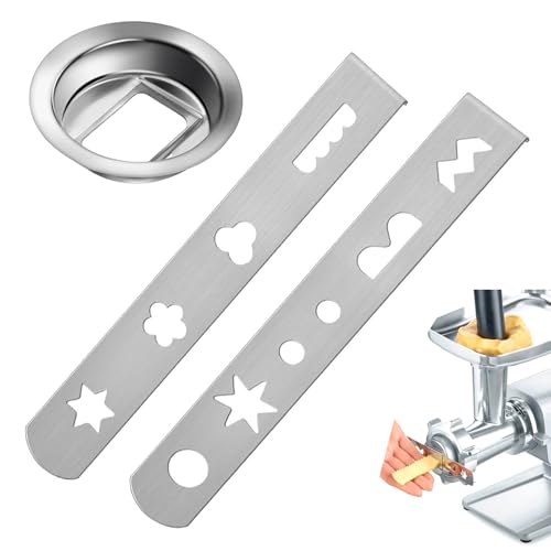 HJIAMA Spritzgebäckvorsatz Set, 8 Formen für Fleischwolf, Edelstahl Gebäckvorsatz Aufsatz für Spritzgebäck, Modell 5, Kompatibel mit Mum 4 & Mum 5