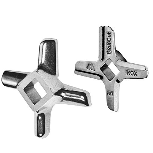 WolfCut INOX Kreuzmesser Eversharp - kompatibel mit Allen gängigen Fleischwölfen Größen 5 – z.B.: Bosch MUM4/MUM5 - Alexanderwerk Größe 5 – Jupiter Größe 5 und viele mehr
