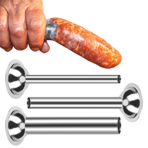 3 Stück Edelstahl Rohre Wurstfüller, 12/19/32 mm Sausage Filler, Fleischwolf Befestigung, Wurstpuffer Füllrohre, Trichter Düsen Ersatzteile für Größe 5 Fleischwolf