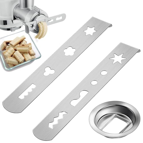 2 Stück Spritzgebäckvorsatz 430 Gebäckvorsatz Zubehör für kitchenaid Spritzgebäckaufsatz Fleischwolf Gebäckvorsatz Edelstahl für Küchenmaschinen rostfreier Edelstahl Erweiterung Zubehör 5/8/10